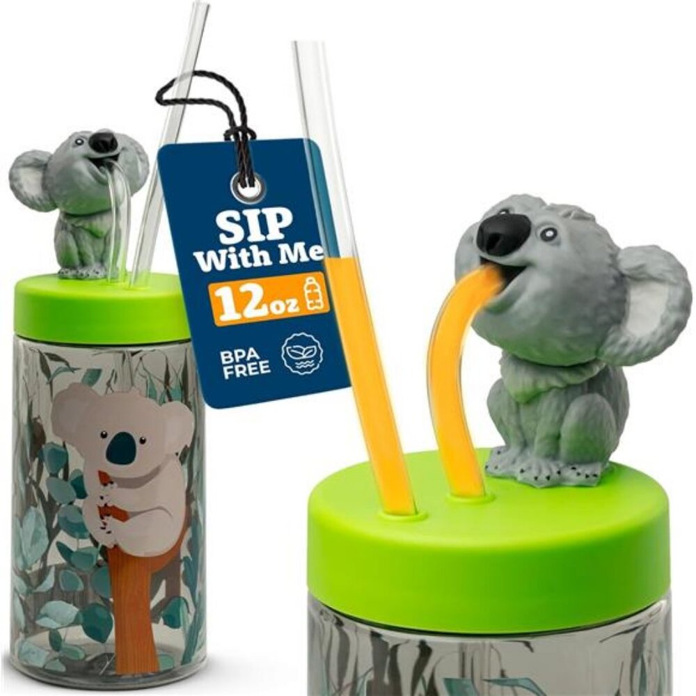 Trend Zoo Koala Cup, Water Bottle, Tumbler with Lid and Straw, Travel Sippy Cup